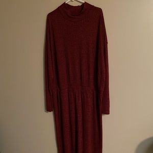 Turtleneck Long Sleeve sweater midi dress